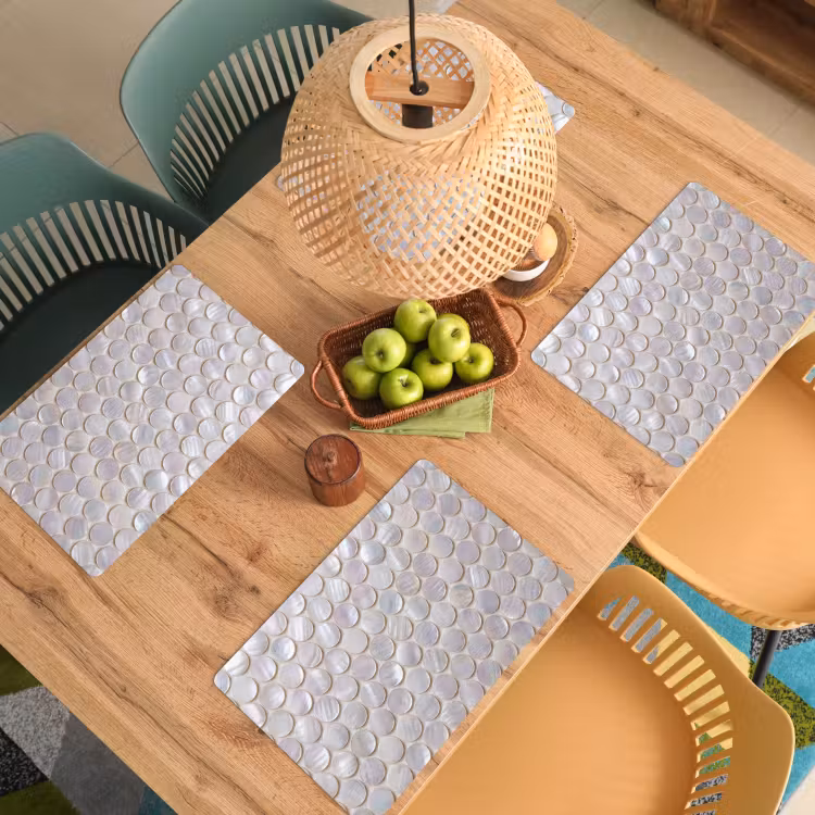 Placemat - 6 stuks - Patroon - Cirkels - Abstract - Modern - Wit — 6