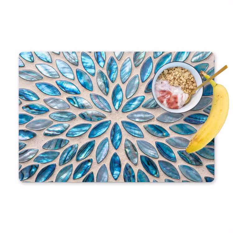 Placemat - 6 stuks - Patroon - Glans - Abstract - Blauw - Decoratie — 1