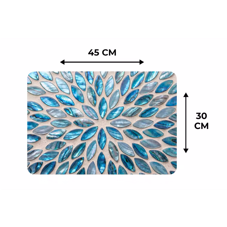 Placemat - 6 stuks - Patroon - Glans - Abstract - Blauw - Decoratie — 3