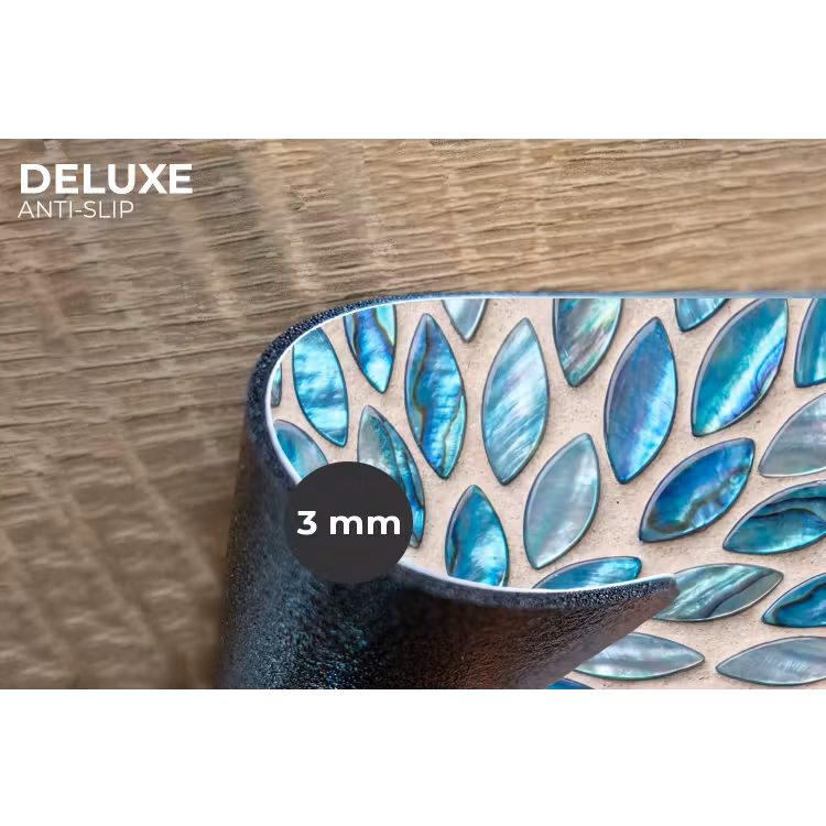 Placemat - 6 stuks - Patroon - Glans - Abstract - Blauw - Decoratie — 4