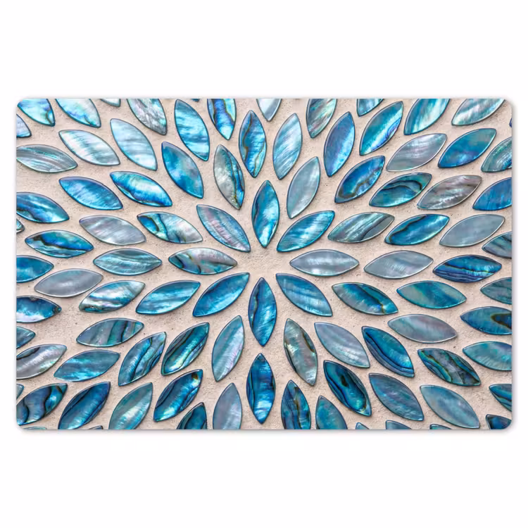 Placemat - 6 stuks - Patroon - Glans - Abstract - Blauw - Decoratie — 7