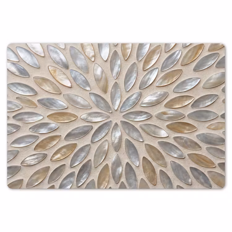 Placemat - 6 stuks - Patroon - Ovaal - Glanzend - Abstract - Beige — 7
