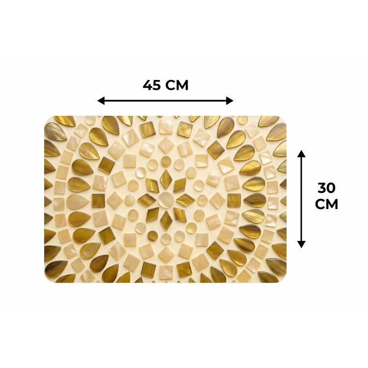 Placemat - 6 stuks - Patroon - Vormen - Mozaïek - Abstract - Goud — 3