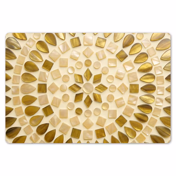 Placemat - 6 stuks - Patroon - Vormen - Mozaïek - Abstract - Goud — 7