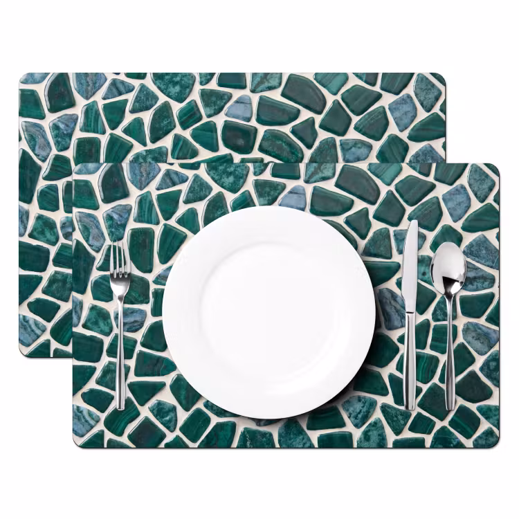 Placemat - 6 stuks - Textuur - Steen - Groen - Abstract - Patroon — 2