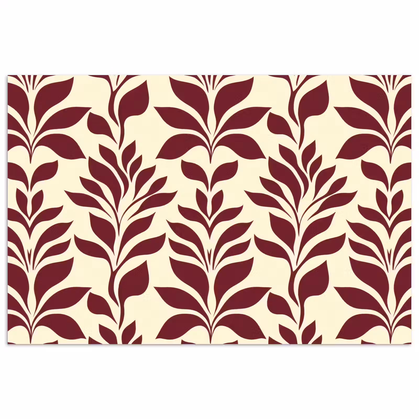 Poster - Abstract - Bladeren - Burgundy — 1