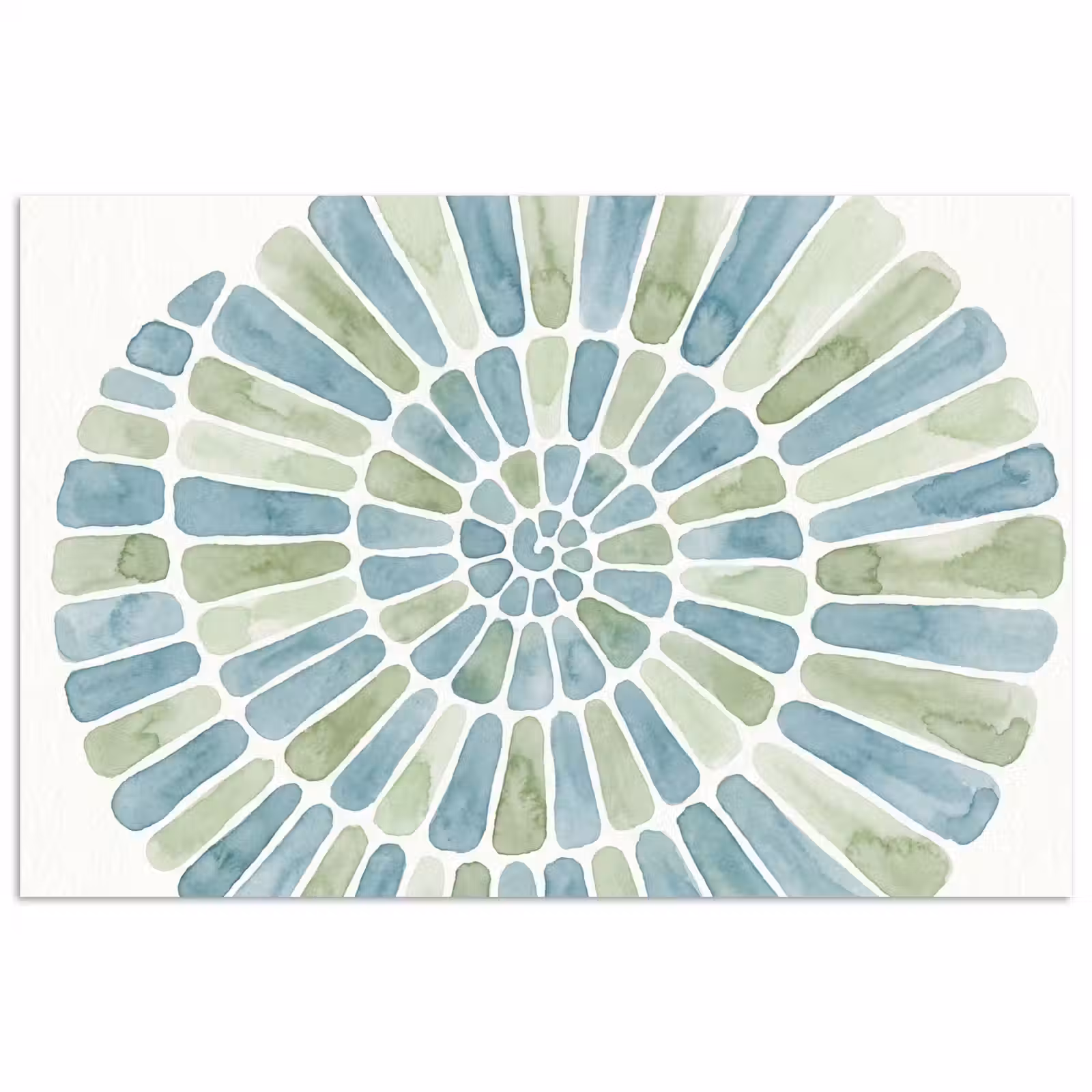 Poster - Abstract - Spiraal - Patroon - Modern - Blauw-Groen — 1