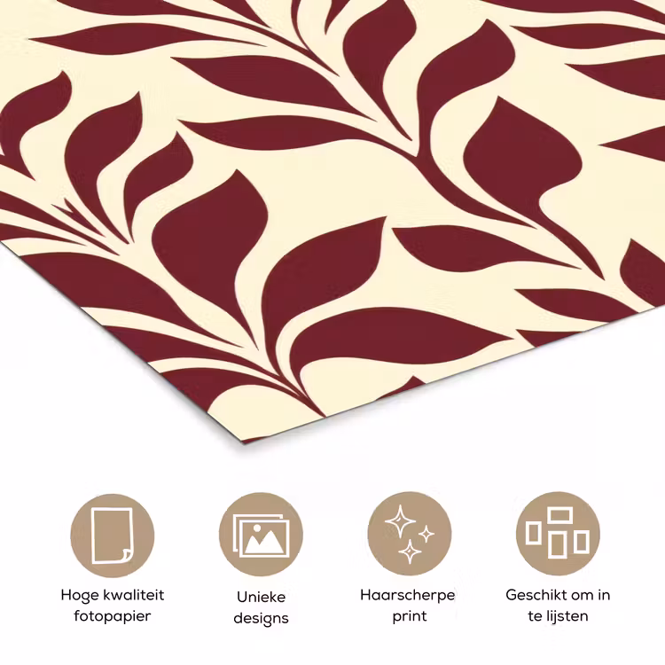 Poster - Abstract - Bladeren - Burgundy — 5