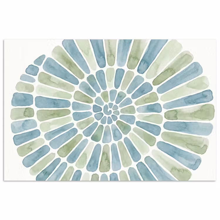 Poster - Abstract - Spiraal - Patroon - Modern - Blauw-Groen — 1