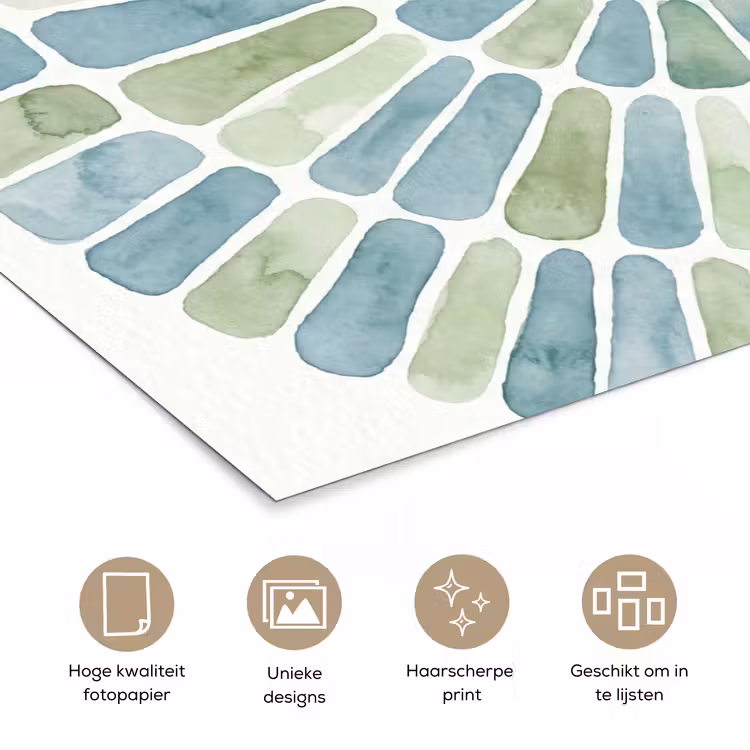 Poster - Abstract - Spiraal - Patroon - Modern - Blauw-Groen — 5