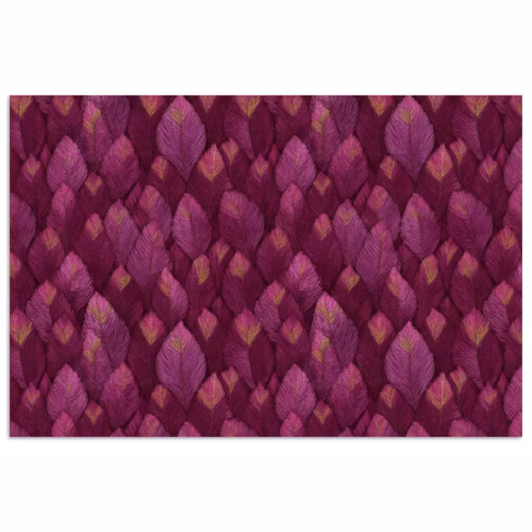 Poster - Bladeren - Patroon - Burgundy — 1