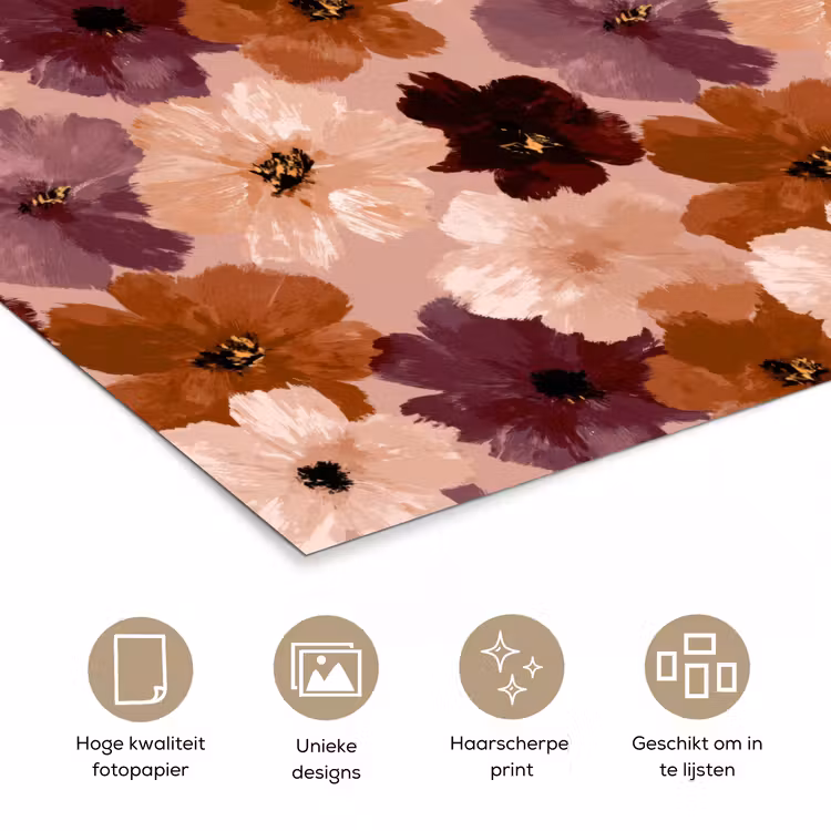 Poster - Bloemen - Abstract - Aardetinten — 5