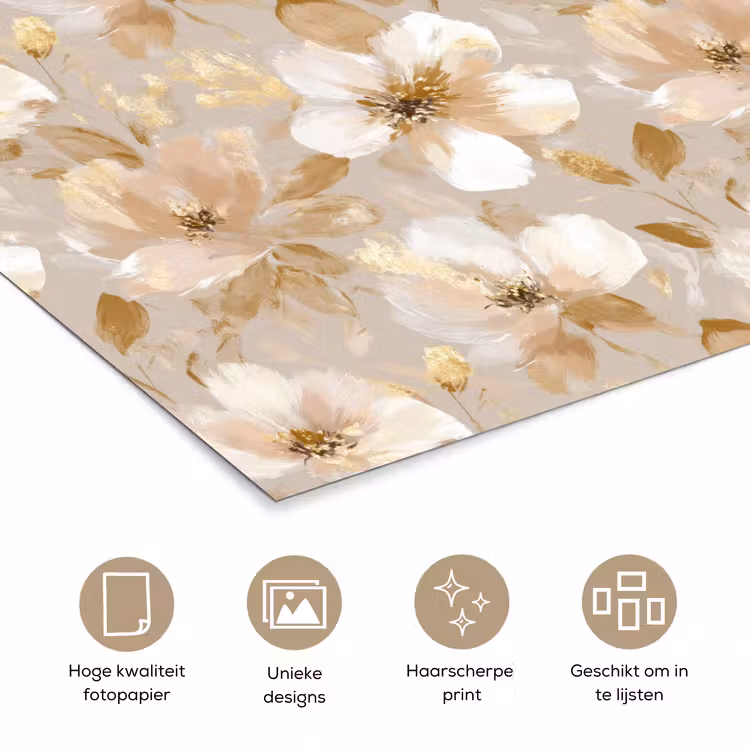 Poster - Bloemen - artistiek - Goud — 5