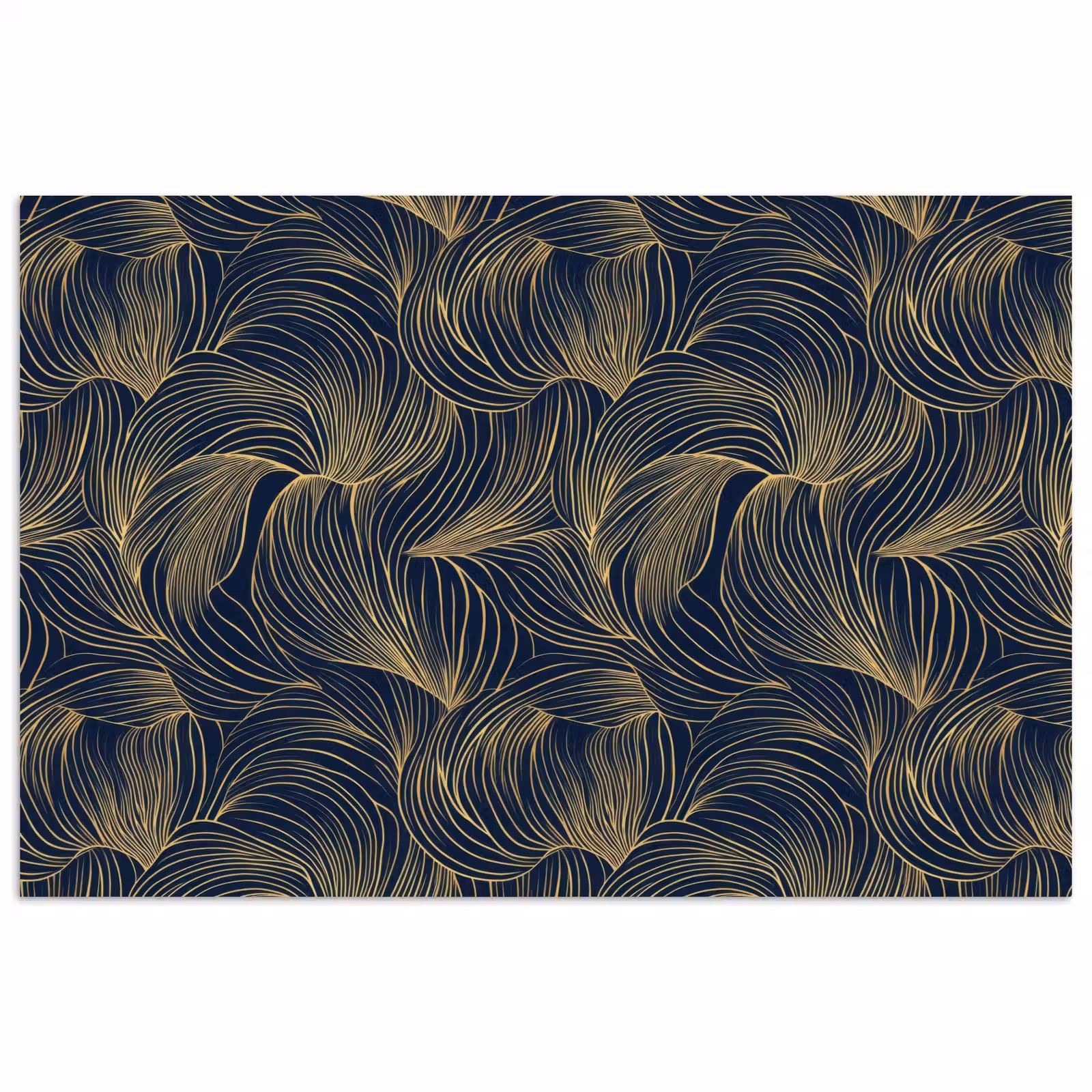 Poster - Abstract - Lijnen - Blauw - Goud — 1