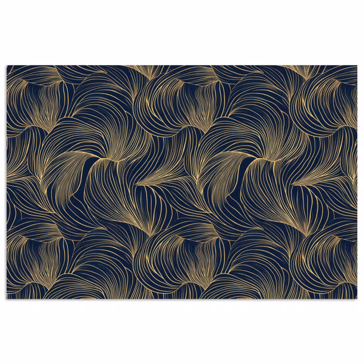 Poster - Abstract - Lijnen - Blauw - Goud — 1