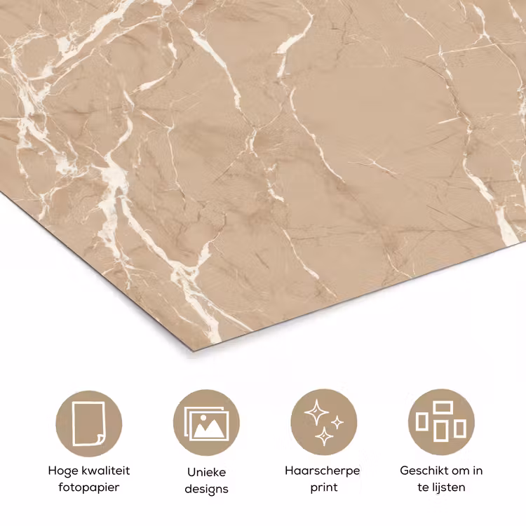 Poster - Beige - Marmer - Organisch - Wit — 5