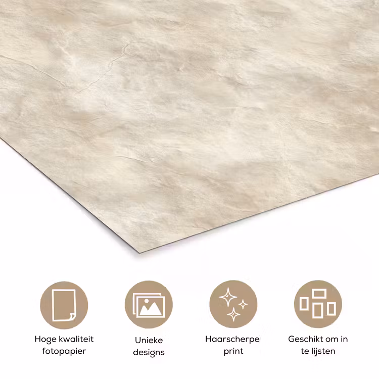 Poster - Beige - Reliëfstructuur - Natuursteen — 5