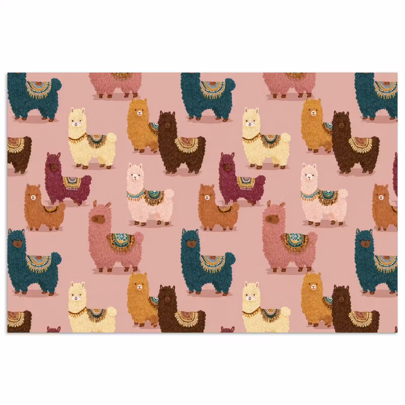 Poster - Alpaca's - Patroon - Kleurrijk — 1