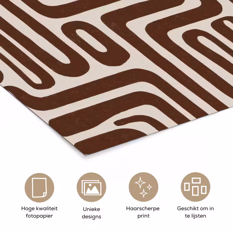Poster - Abstract - Patroon - Bruin — 5