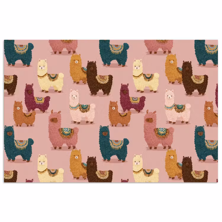 Poster - Alpaca's - Patroon - Kleurrijk — 1