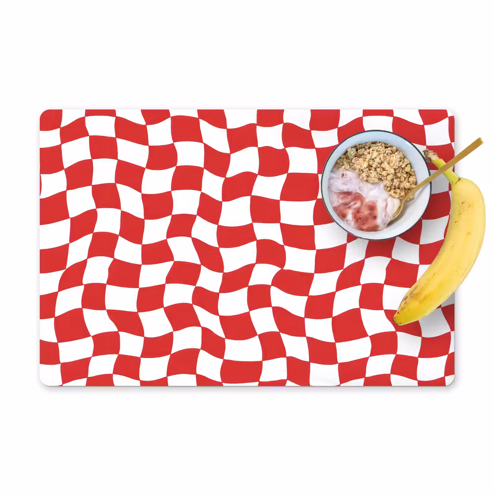 Placemat - 6 stuks - Golvend - Patroon - Rood — 1