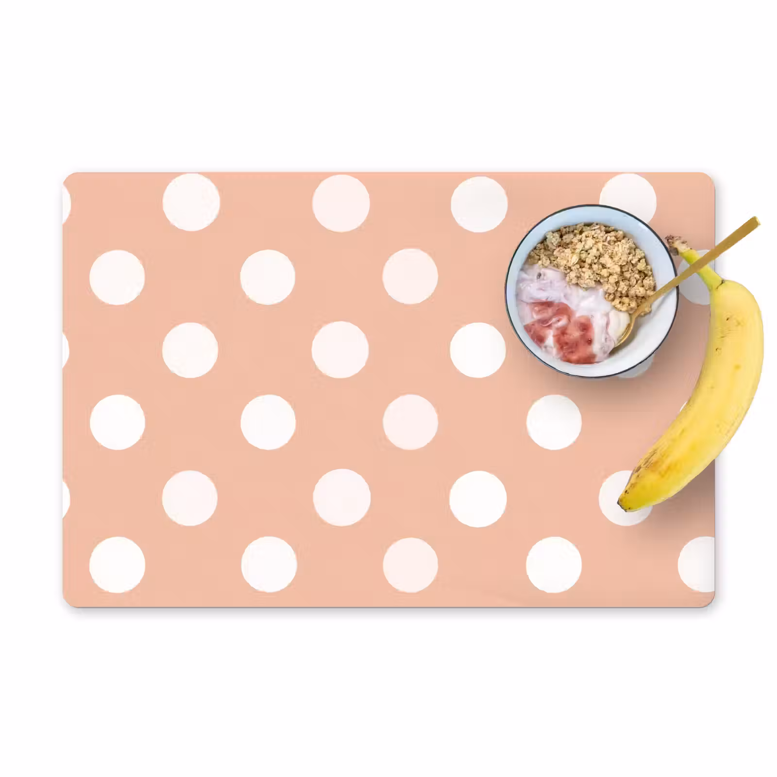 Placemat - 6 stuks - Klassiek - Polka - Perzik — 1