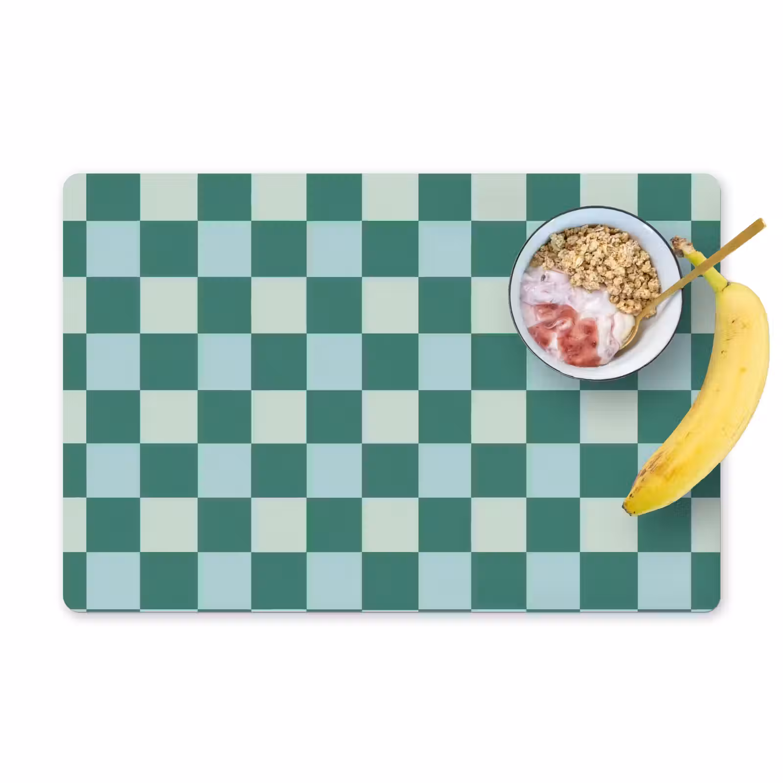 Placemat - 6 stuks - Schaak - Klassiek - Groen — 1