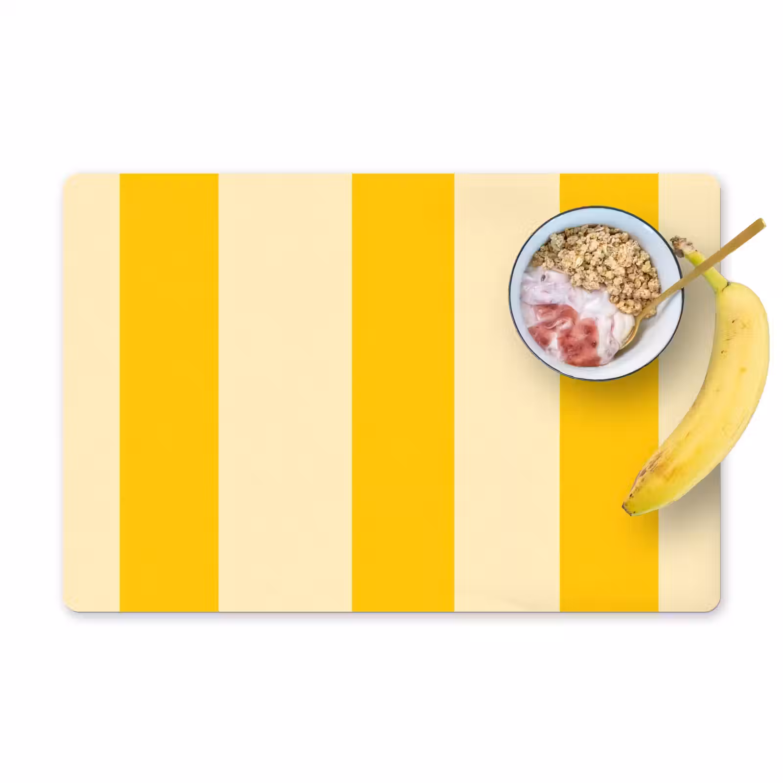Placemat - 6 stuks - Strepen - Klassiek - Geel — 1