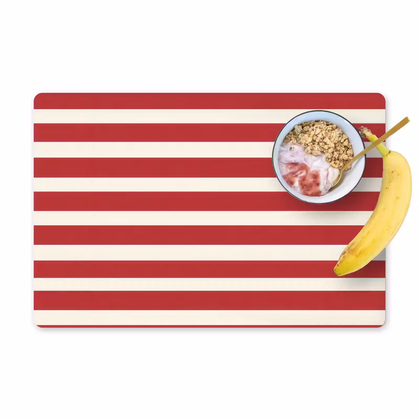 Placemat - 6 stuks - Strepen - Patroon - Rood — 1
