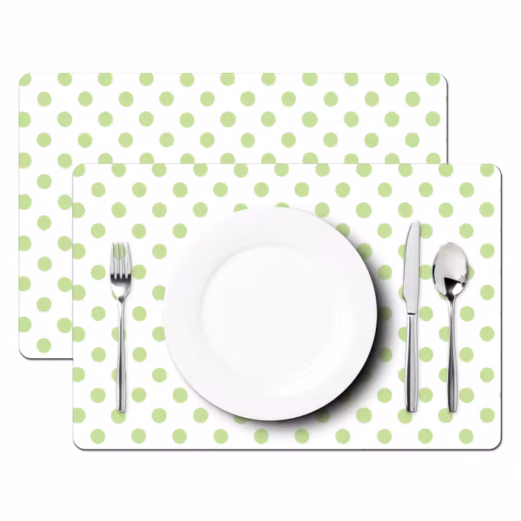 Placemat - 6 stuks - Dots - Klassiek - Groen — 2