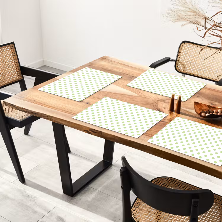 Placemat - 6 stuks - Dots - Klassiek - Groen — 5
