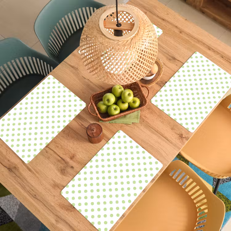 Placemat - 6 stuks - Dots - Klassiek - Groen — 6