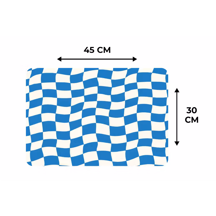 Placemat - 6 stuks - Golvend - Patroon - Blauw — 3