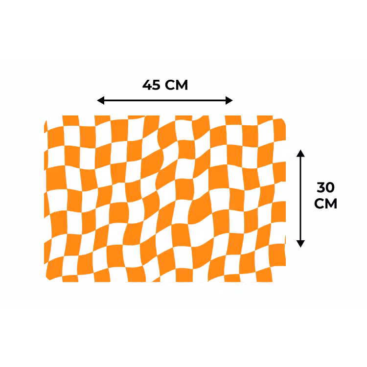 Placemat - 6 stuks - Golvend - Patroon - Oranje — 3