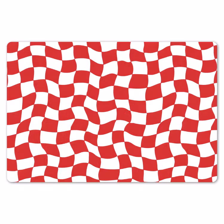 Placemat - 6 stuks - Golvend - Patroon - Rood — 7
