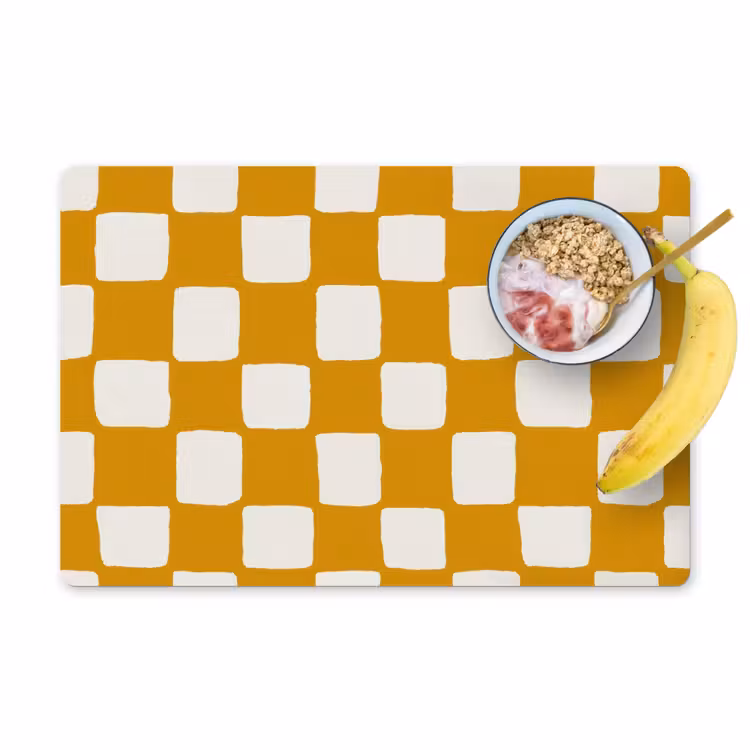 Placemat - 6 stuks - Grafisch - Patroon - Oker — 1