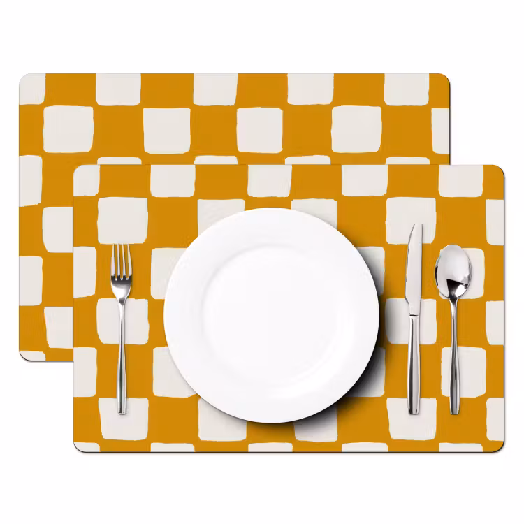 Placemat - 6 stuks - Grafisch - Patroon - Oker — 2