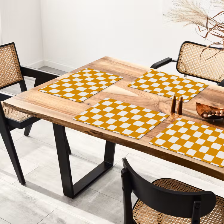 Placemat - 6 stuks - Grafisch - Patroon - Oker — 5