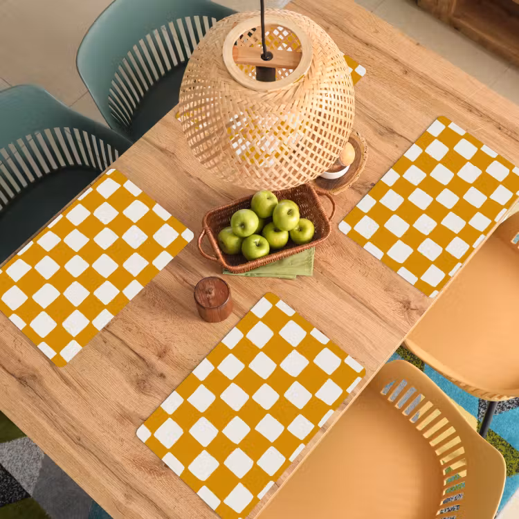 Placemat - 6 stuks - Grafisch - Patroon - Oker — 6