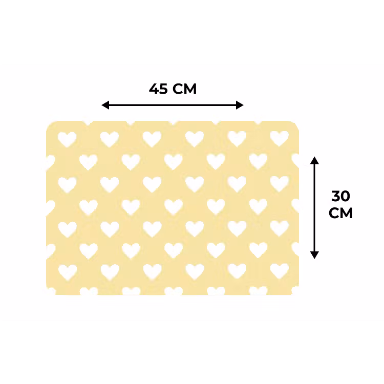 Placemat - 6 stuks - Hartjes - Patroon - Geel — 3