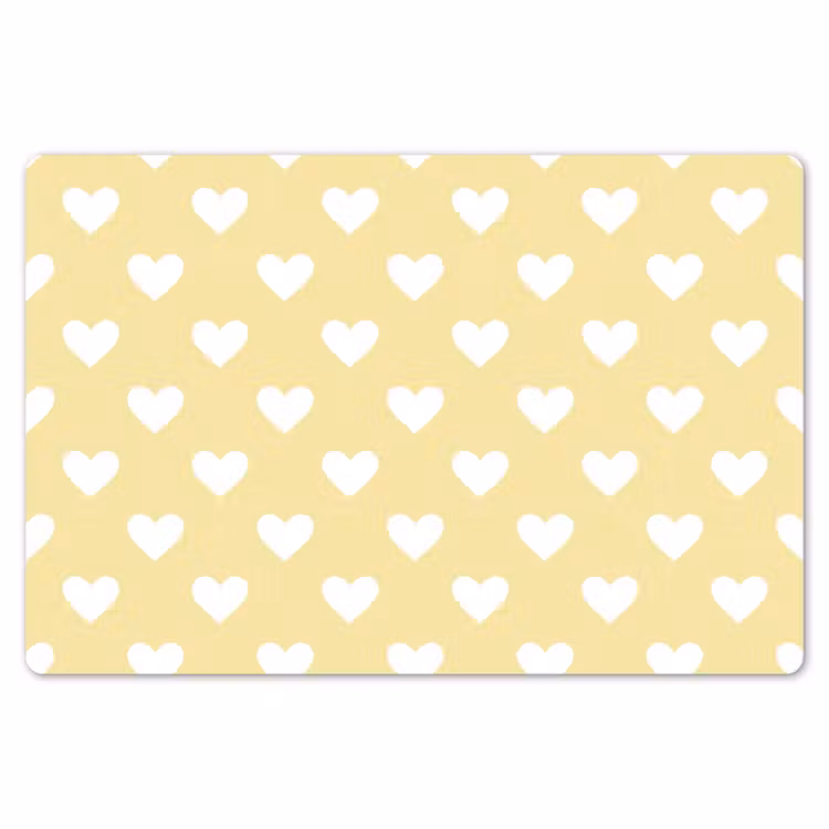 Placemat - 6 stuks - Hartjes - Patroon - Geel — 7