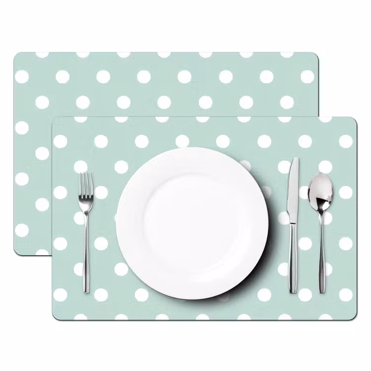 Placemat - 6 stuks - Klassiek - Polka - Groen — 2