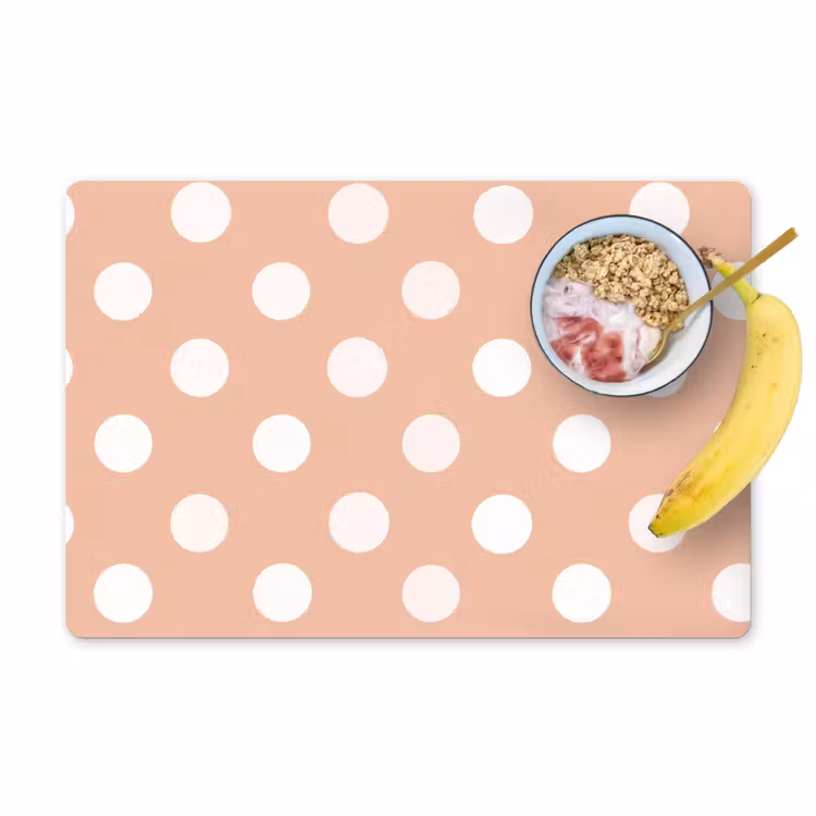 Placemat - 6 stuks - Klassiek - Polka - Perzik — 1