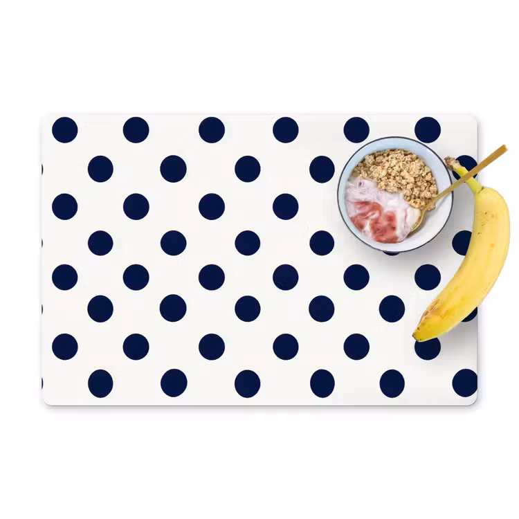 Placemat - 6 stuks - Klassiek - Stippen - Blauw — 1