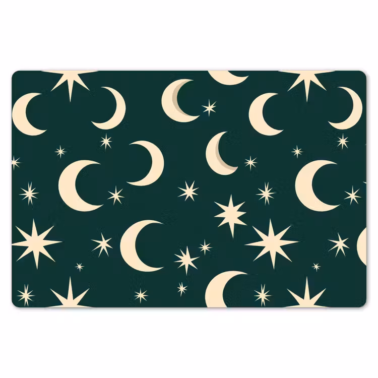 Placemat - 6 stuks - Manen - Sterren - Groen — 7