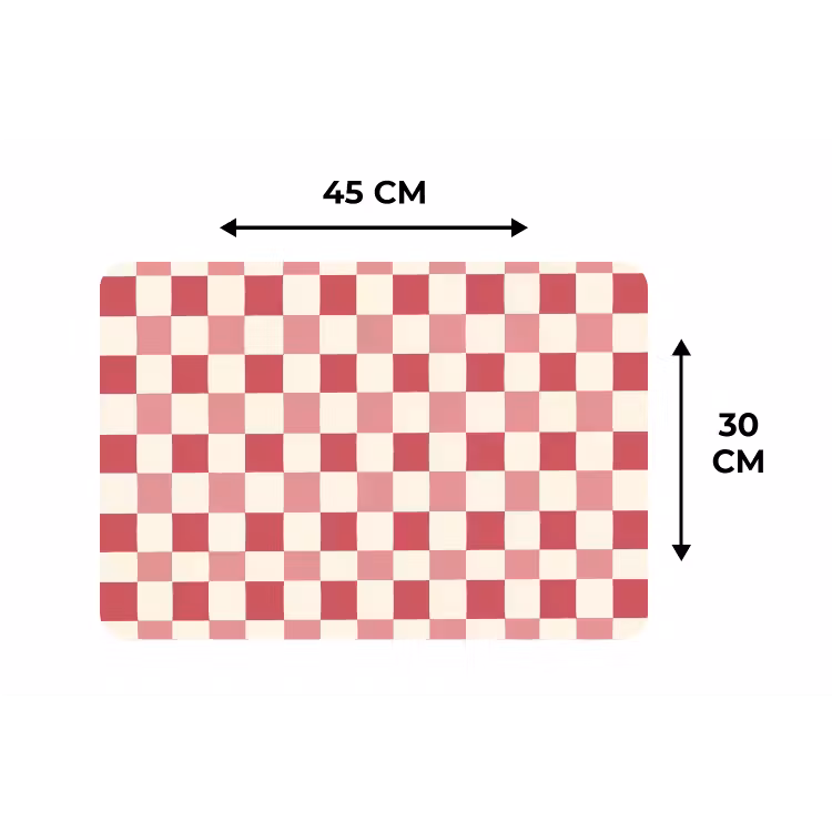 Placemat - 6 stuks - Patroon - Schaak - Roze — 3