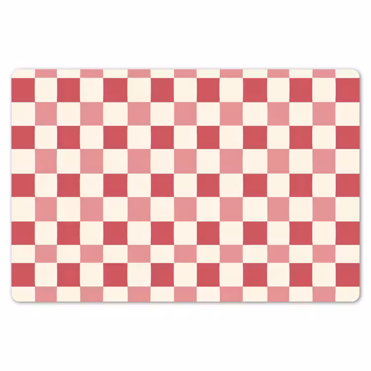 Placemat - 6 stuks - Patroon - Schaak - Roze — 7