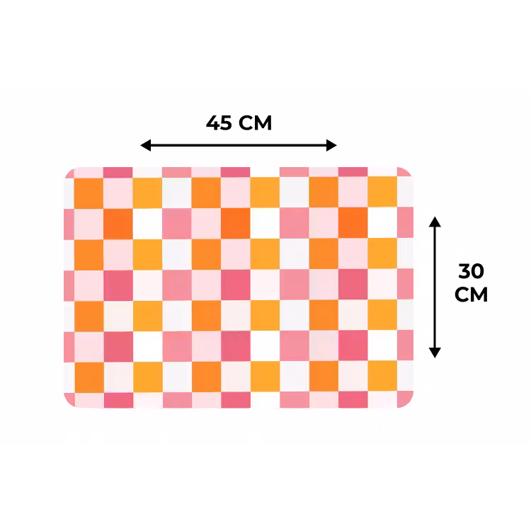 Placemat - 6 stuks - Patroon - Vierkant - Roze — 3