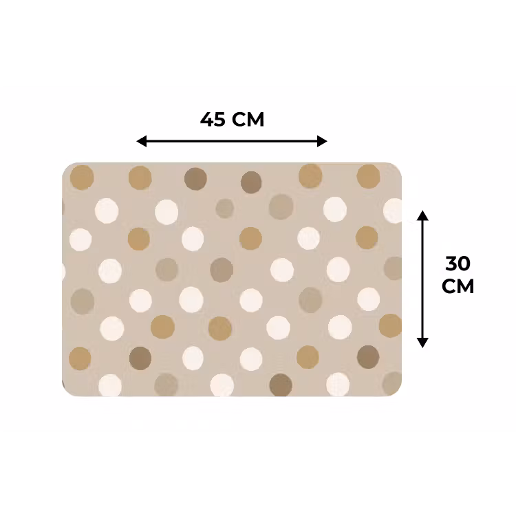 Placemat - 6 stuks - Polka - Dots - Beige — 3