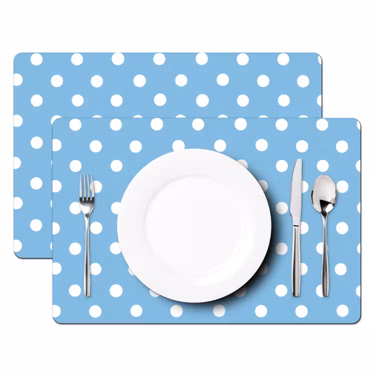 Placemat - 6 stuks - Polka - Dots - Blauw — 2